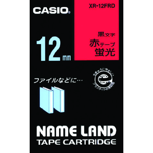 トラスコ中山 カシオ ネームランド用蛍光赤色テープに黒文字12mm（ご注文単位 1個）【直送品】