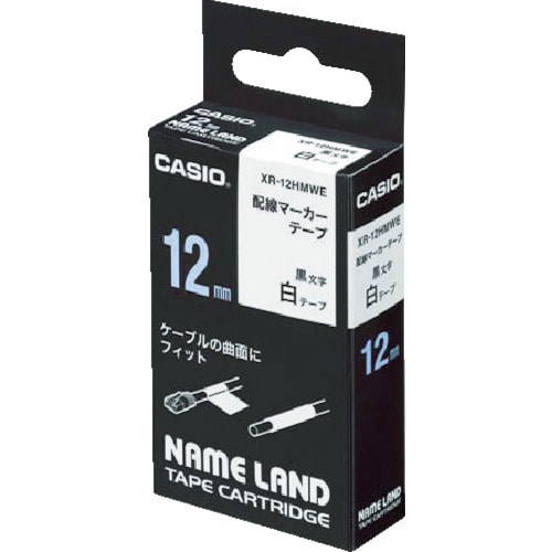 トラスコ中山 カシオ ネームランド専用カートリッジ 配線マーカーテープ12mm（ご注文単位 1個）【直送品】