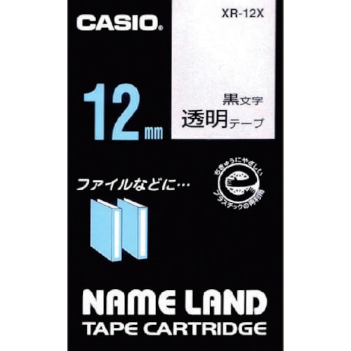 トラスコ中山 カシオ ネームランド用テープカートリッジ 粘着タイプ 12mm　002-2756（ご注文単位 1個）【直送品】