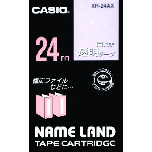 トラスコ中山 カシオ ネームランド用透明テープに白文字24mm（ご注文単位 1個）【直送品】