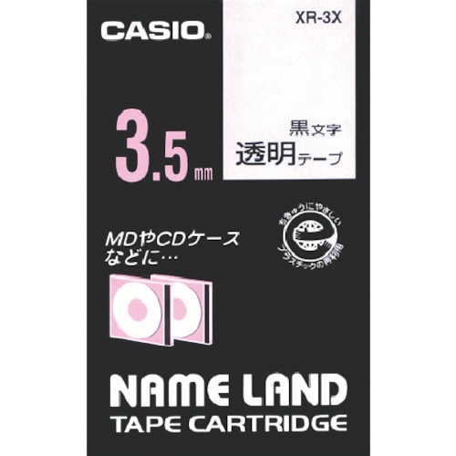 トラスコ中山 カシオ ネームランド用透明テープに黒文字3.5mm（ご注文単位 1個）【直送品】