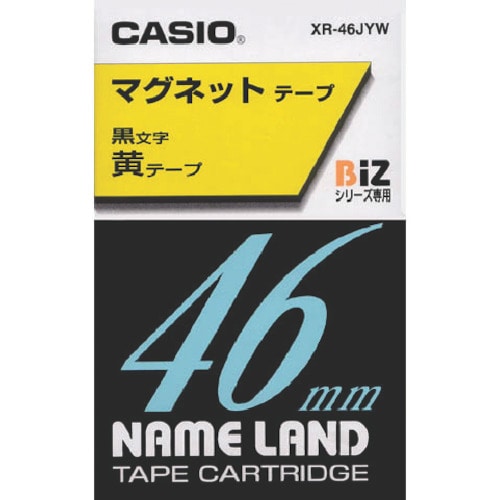 トラスコ中山 カシオ ネームランド”用テープカートリッジ(マグネット付)46mm 黄色テープ/黒文字（ご注文単位 1個）【直送品】