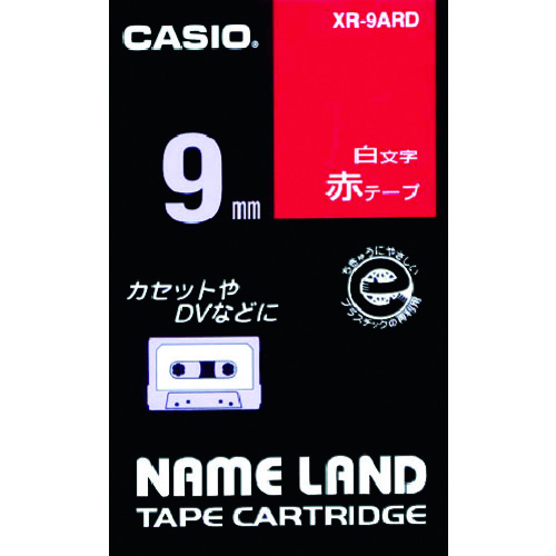 トラスコ中山 カシオ ネームランド用赤テープに白文字9mm（ご注文単位 1個）【直送品】