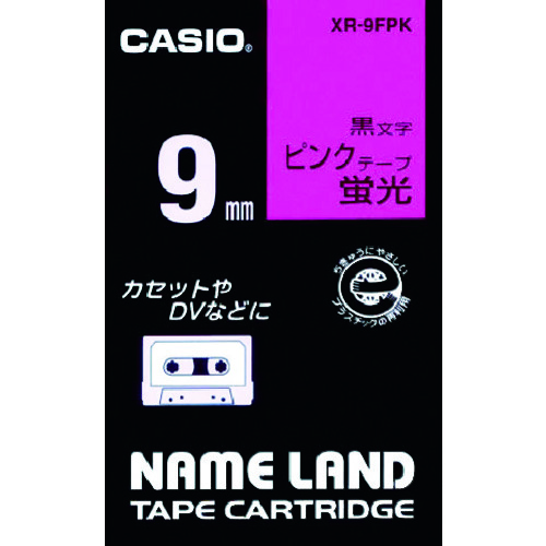 トラスコ中山 カシオ ネームランド用蛍光ピンク色テープに黒文字9mm（ご注文単位 1個）【直送品】