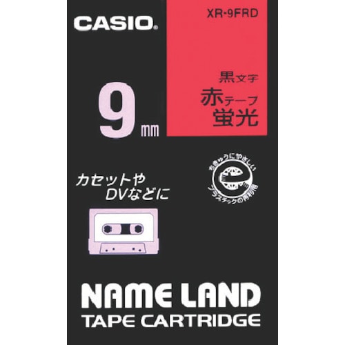 トラスコ中山 カシオ ネームランド用蛍光赤色テープに黒文字9mm（ご注文単位 1個）【直送品】