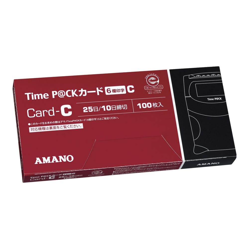 Time　P＠CKⅢ専用タイムカード Cカード（100枚入）6欄印字 1箱（ご注文単位1箱）【直送品】