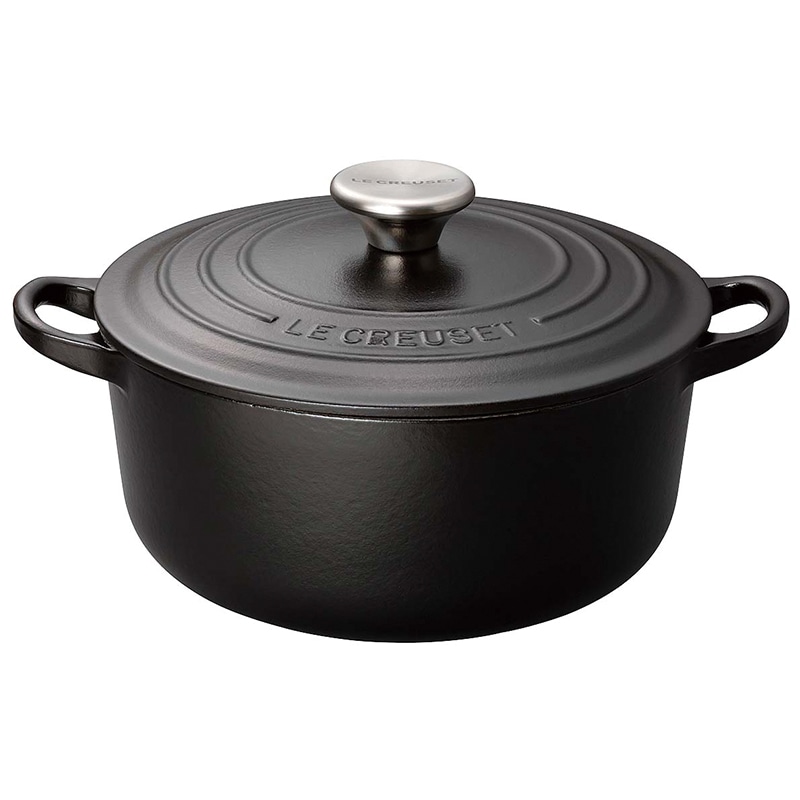 ル・クルーゼ　トラディション　ココットロンド 22cm　2101-22-00 マットブラック 1個（ご注文単位1個）【直送品】