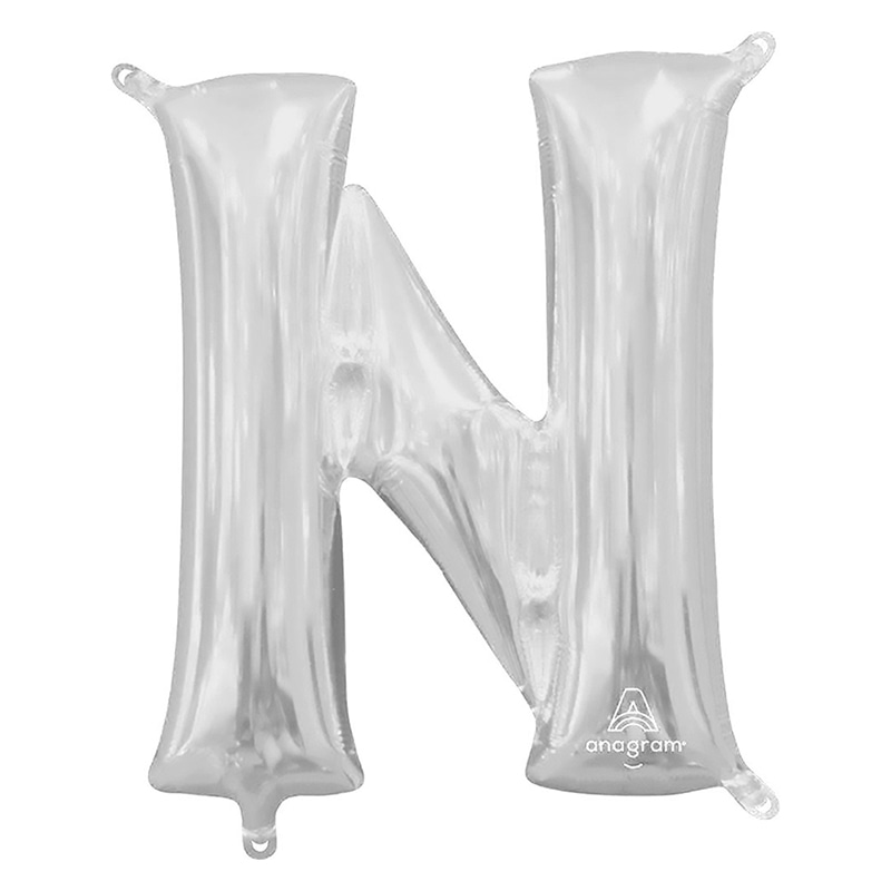 TakaraTec レターバルーン アルファベット 16インチ N シルバー  1枚（ご注文単位1枚）【直送品】
