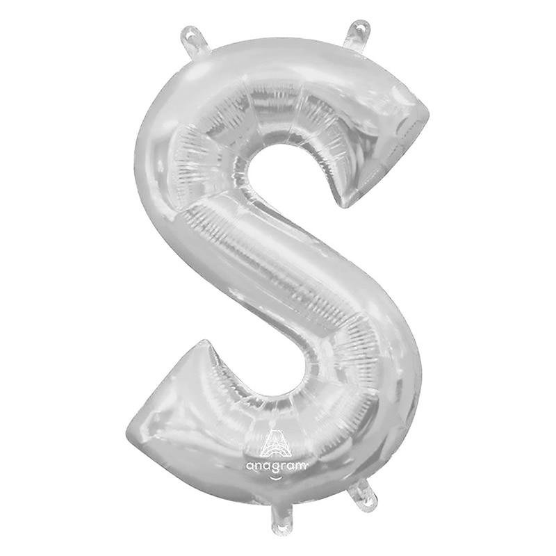 TakaraTec レターバルーン アルファベット 16インチ S シルバー  1枚（ご注文単位1枚）【直送品】