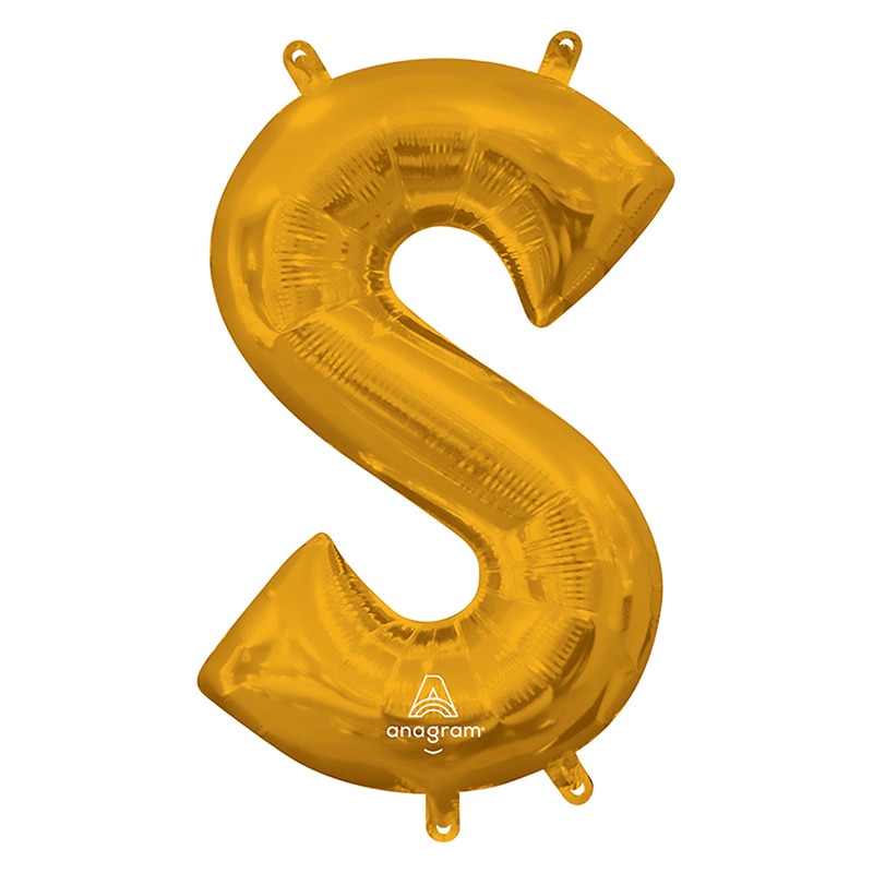 TakaraTec レターバルーン アルファベット 16インチ S ゴールド  1枚（ご注文単位1枚）【直送品】