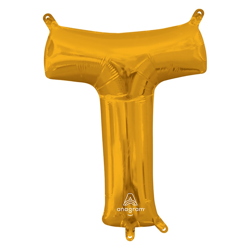 TakaraTec レターバルーン アルファベット 16インチ T ゴールド  1枚（ご注文単位1枚）【直送品】