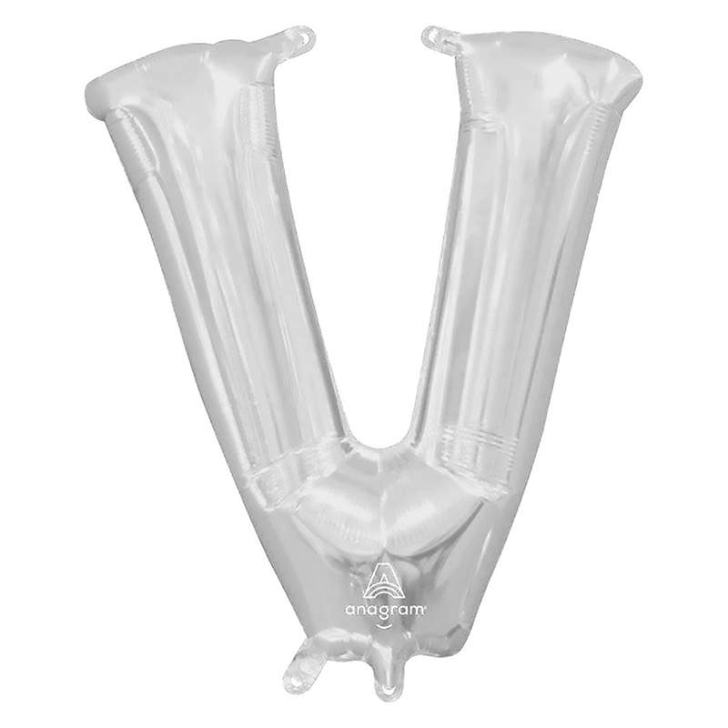 >TakaraTec レターバルーン アルファベット 16インチ V シルバー  1枚（ご注文単位1枚）【直送品】