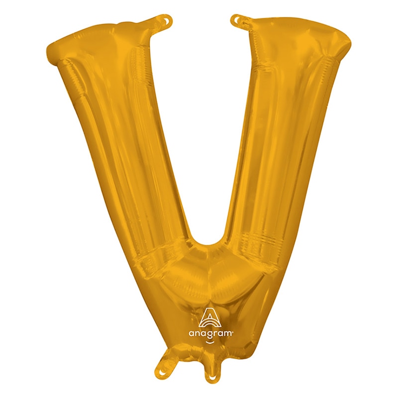 TakaraTec レターバルーン アルファベット 16インチ V ゴールド  1枚（ご注文単位1枚）【直送品】