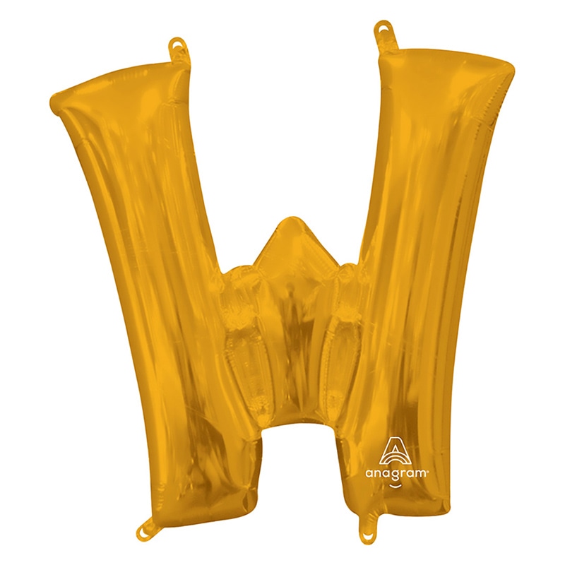 TakaraTec レターバルーン アルファベット 16インチ W ゴールド  1枚（ご注文単位1枚）【直送品】