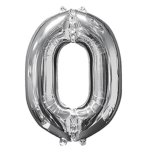 TakaraTec レターバルーン ナンバー 16インチ 0 シルバー  1枚（ご注文単位1枚）【直送品】