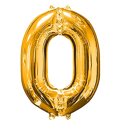 TakaraTec レターバルーン ナンバー 16インチ 0 ゴールド  1枚（ご注文単位1枚）【直送品】