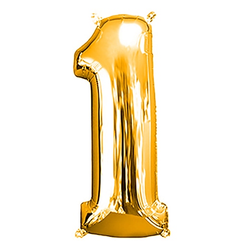 TakaraTec レターバルーン ナンバー 16インチ 1 ゴールド  1枚（ご注文単位1枚）【直送品】