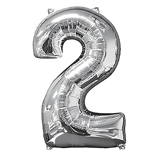 TakaraTec レターバルーン ナンバー 16インチ 2 シルバー  1枚（ご注文単位1枚）【直送品】