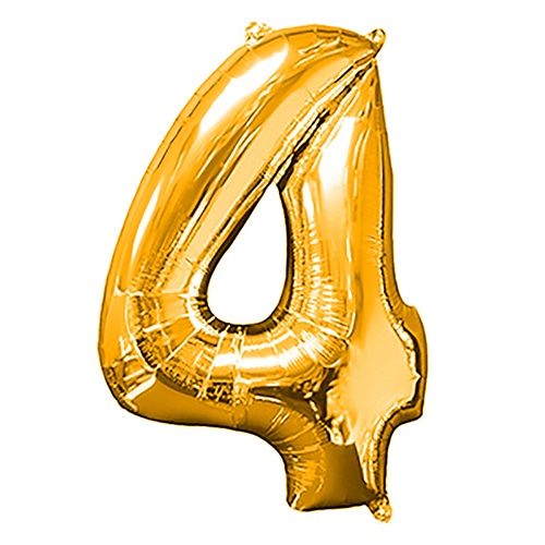TakaraTec レターバルーン ナンバー 16インチ 4 ゴールド  1枚（ご注文単位1枚）【直送品】