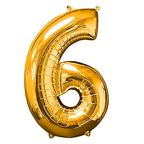TakaraTec レターバルーン ナンバー 16インチ 6 ゴールド 1枚(ご注文単位1枚)【直送品】