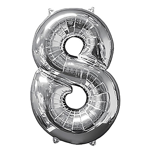 TakaraTec レターバルーン ナンバー 16インチ 8 シルバー  1枚（ご注文単位1枚）【直送品】