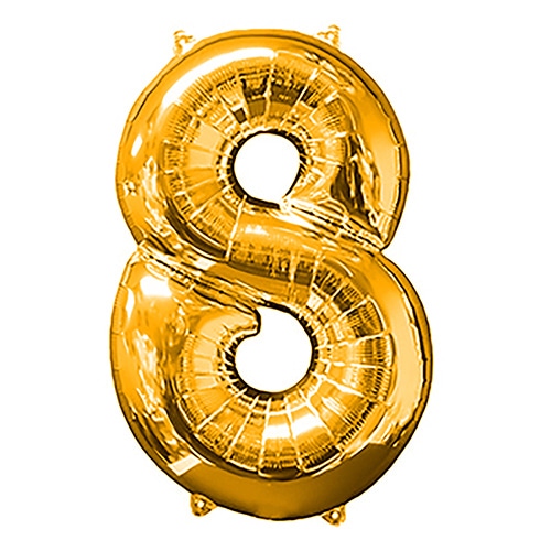 TakaraTec レターバルーン ナンバー 16インチ 8 ゴールド 1枚(ご注文単位1枚)【直送品】