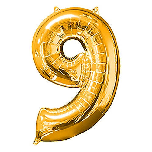 TakaraTec レターバルーン ナンバー 16インチ 9 ゴールド  1枚（ご注文単位1枚）【直送品】