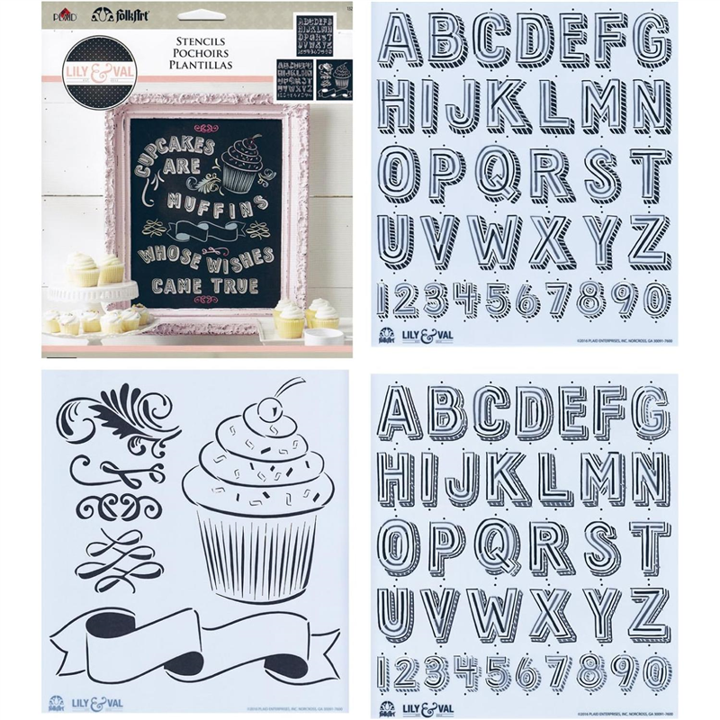 Plaid ステンシルシート Capcakes 21.5cm×24.2cm 3枚セット DT13250（ご注文単位1セット）【直送品】