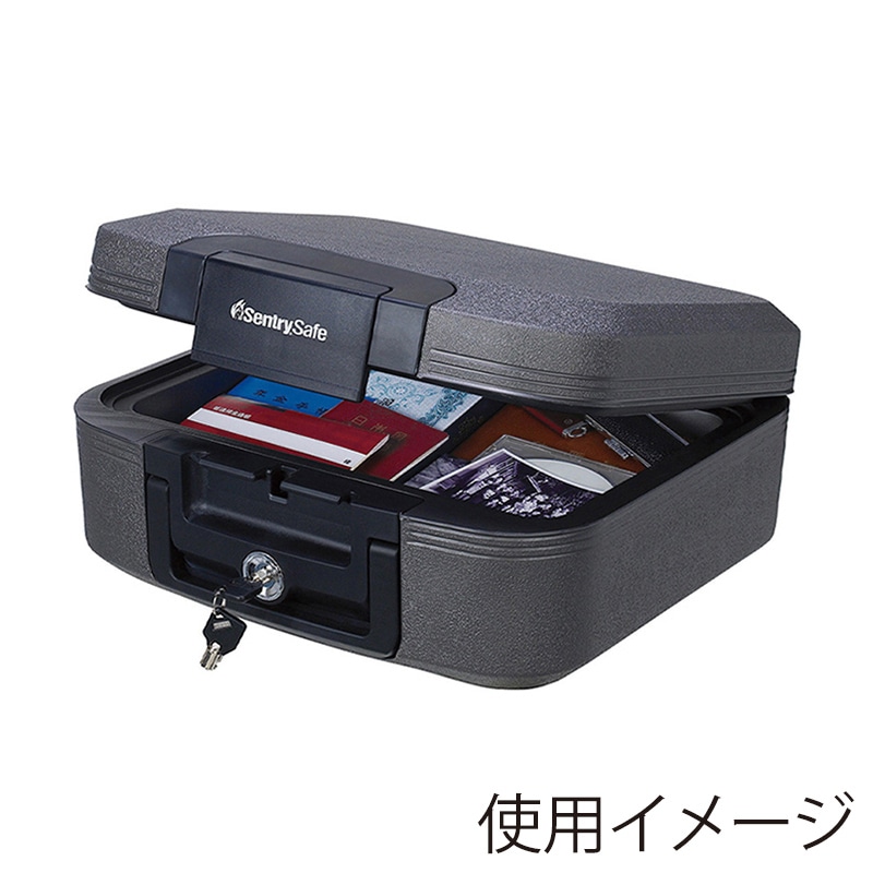 マスターロック・セントリー ポータブル耐火・耐水保管庫 ウォータープルーフ 手提げ付き 7.8L 30分耐火 チューブラーキー CHW20201 1台(ご注文単位2台)【直送品】