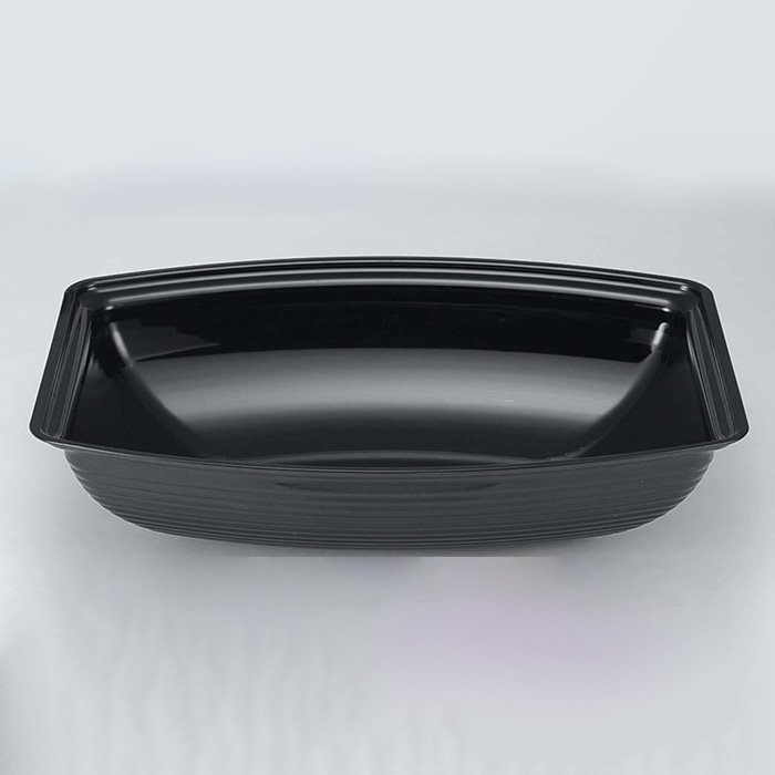 キャンブロ 長角型リブド サラダボール RSB1419CW(110)ブラック 1個(ご注文単位1個)【直送品】