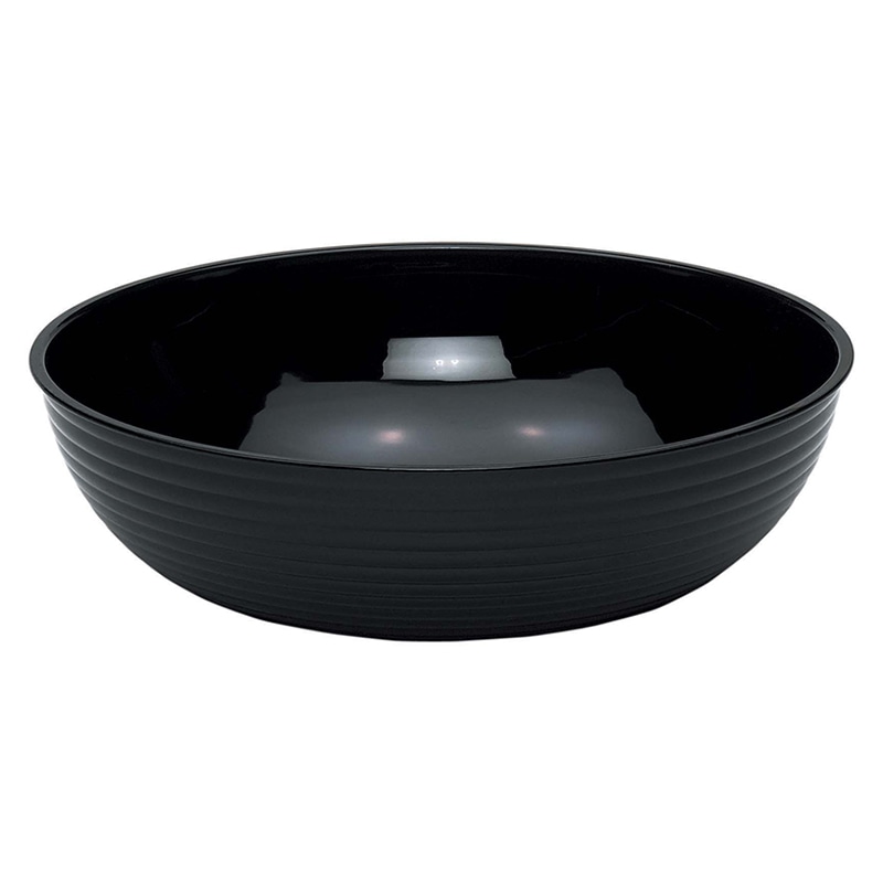 キャンブロ　丸型リブド　サラダボール RSB18CW（110）ブラック 18インチ 1個（ご注文単位1個）【直送品】