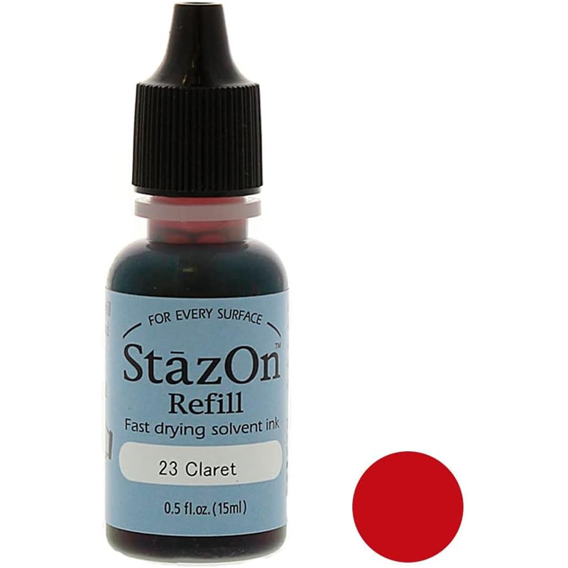 ツキネコ ステイズオン インカー オールマイティーインクパッド 金属 プラスチック 皮革 15ml Claret 1個（ご注文単位1個）【直送品】