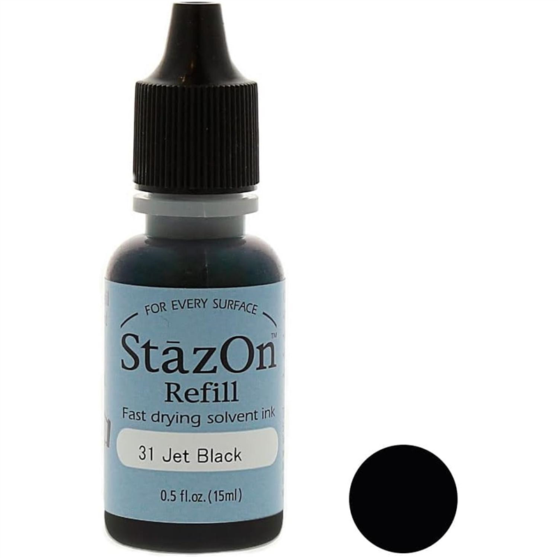 ツキネコ ステイズオン インカー オールマイティーインクパッド 金属 プラスチック 皮革 15ml Jet Black 1個(ご注文単位1個)【直送品】