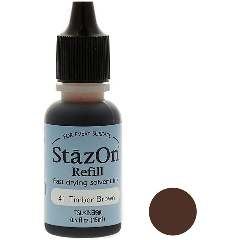 ツキネコ ステイズオン インカー オールマイティーインクパッド 金属 プラスチック 皮革 15ml Timber Brown 1個(ご注文単位1個)【直送品】