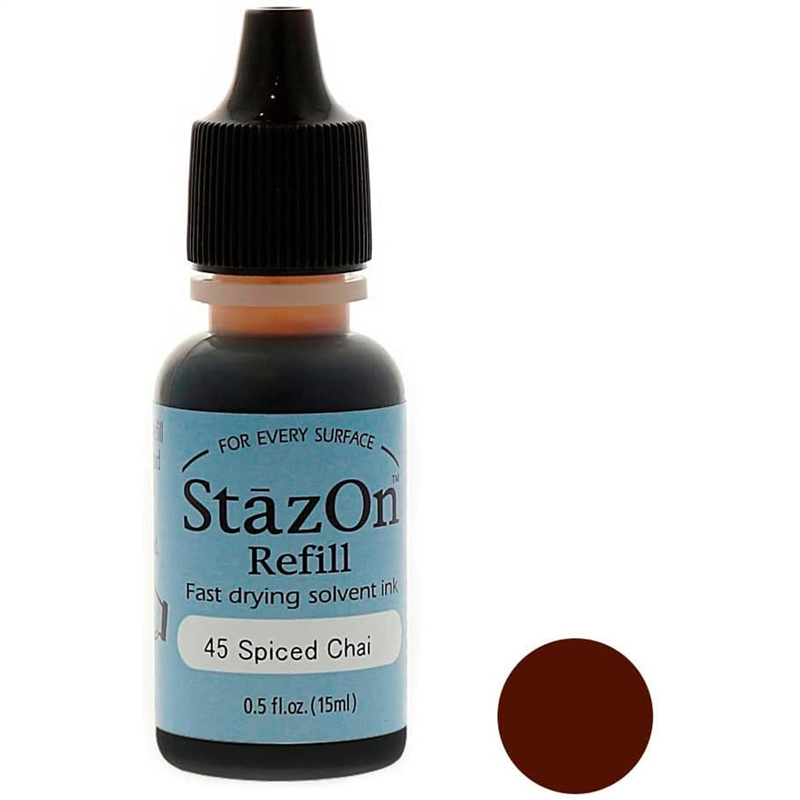 ツキネコ ステイズオン インカー オールマイティーインクパッド 金属 プラスチック 皮革 15ml Spiced Chai 1個（ご注文単位1個）【直送品】