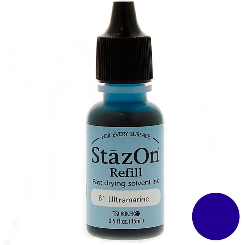 ツキネコ ステイズオン インカー オールマイティーインクパッド 金属 プラスチック 皮革 15ml Ultramarine 1個（ご注文単位1個）【直送品】