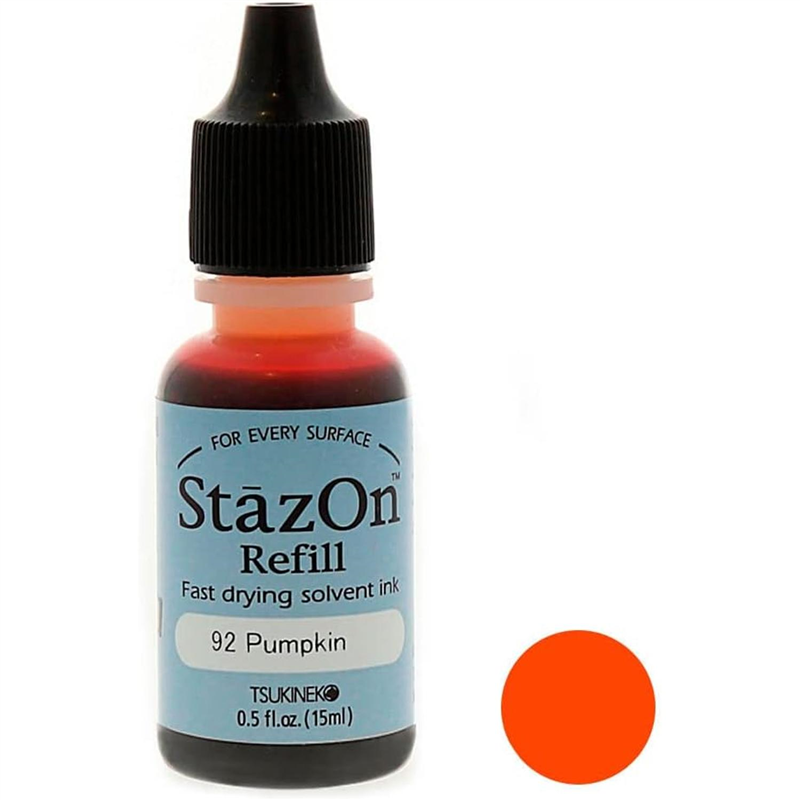 ツキネコ ステイズオン インカー オールマイティーインクパッド 金属 プラスチック 皮革 15ml Pumpkin 1個（ご注文単位1個）【直送品】