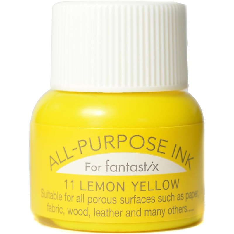 ツキネコ オールパーパスインク 多用途インク 布 皮革 紙 木材 15ml レモンイエロー API-11 1個(ご注文単位1個)【直送品】