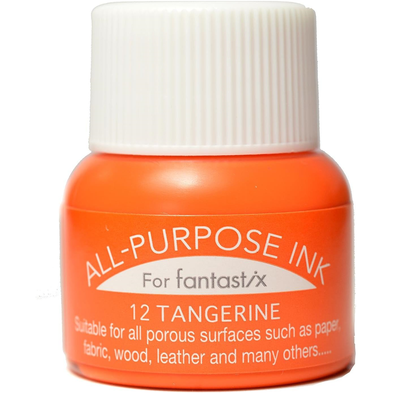 ツキネコ オールパーパスインク 多用途インク 布 皮革 紙 木材 15ml タンジェリン API-12 1個(ご注文単位1個)【直送品】