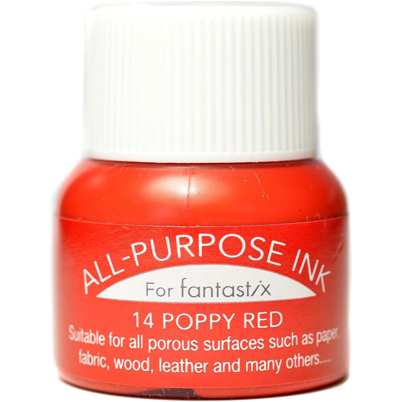 ツキネコ オールパーパスインク 多用途インク 布 皮革 紙 木材 15ml ポピーレッド API-14 1個（ご注文単位1個）【直送品】