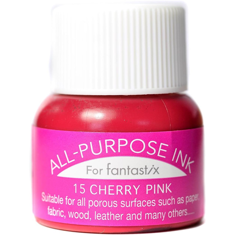 ツキネコ オールパーパスインク 多用途インク 布 皮革 紙 木材 15ml チェリーピンク API-15 1個(ご注文単位1個)【直送品】