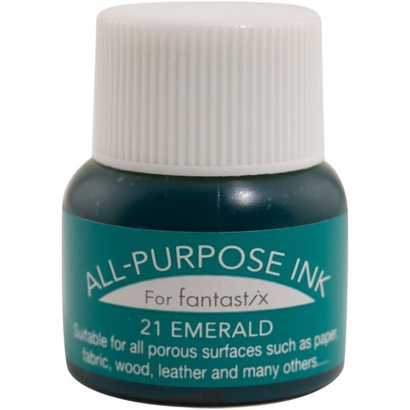 ツキネコ オールパーパスインク 多用途インク 布 皮革 紙 木材 15ml エメラルド API-21 1個(ご注文単位1個)【直送品】