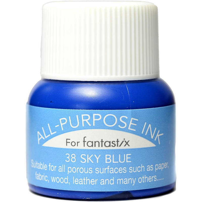 ツキネコ オールパーパスインク 多用途インク 布 皮革 紙 木材 15ml スカイブルー API-38 1個(ご注文単位1個)【直送品】