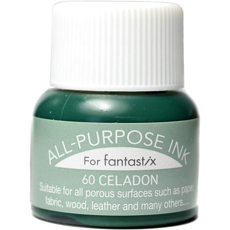ツキネコ オールパーパスインク 多用途インク 布 皮革 紙 木材 15ml セラドン API-60 1個（ご注文単位1個）【直送品】