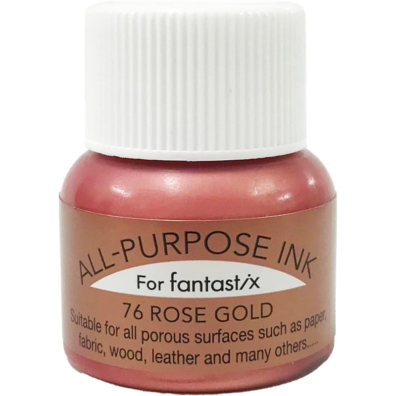 ツキネコ オールパーパスインク 多用途インク 布 皮革 紙 木材 15ml メタリック ローズゴールド API-76 1個(ご注文単位1個)【直送品】