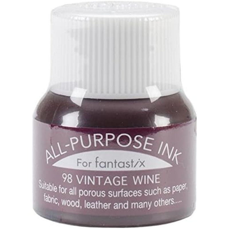 ツキネコ オールパーパスインク 多用途インク 布 皮革 紙 木材 15ml ビンテージワイン API-98 1個（ご注文単位1個）【直送品】
