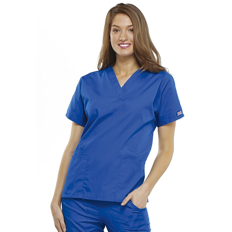 女性用　無地スクラブ　4700ROYW ロイヤルブルー　S  1個（ご注文単位1個）【直送品】