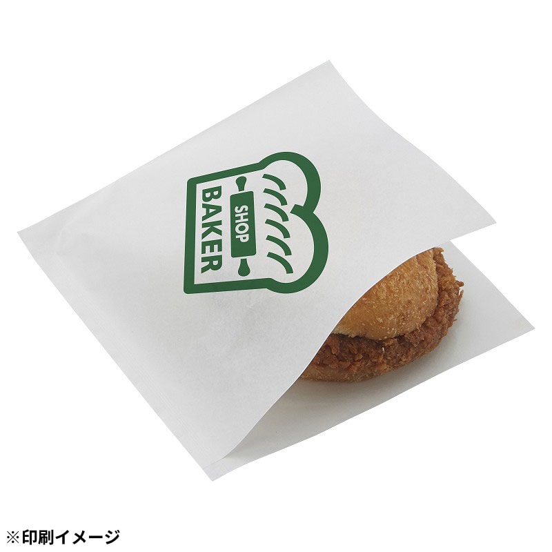 >【オリジナル印刷】バーガー袋 40,000枚 Lサイズ 白紙 片面1色印刷ベタ無 40000枚