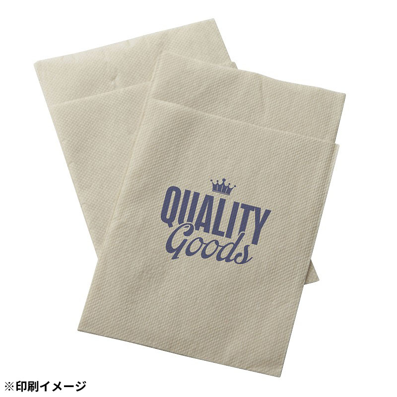 【オリジナル印刷】 特注紙ナプキン 6折ストレート 未晒 1色ベタ無 10000枚
