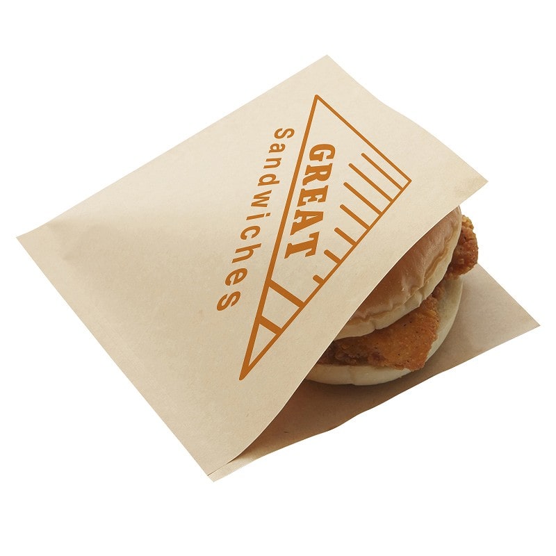 【オリジナル印刷】バーガー袋 40,000枚 Sサイズ 茶紙 片面1色印刷ベタ無 40000枚